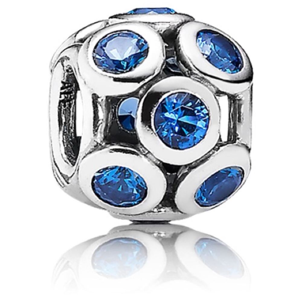 Retired Pandora Blue Cubic Zirconia Bead Charm